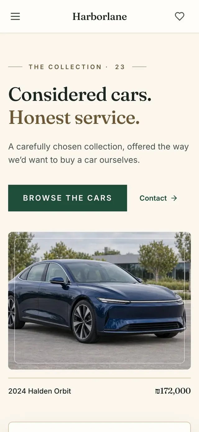 The same website on a phone, Heritage design